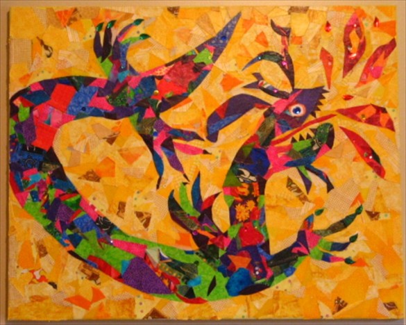 MDA raleigh dragon art, group art piece designed by Ruth Warren