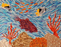 "Coral Reef Currents", mixed media by Ruth Warren